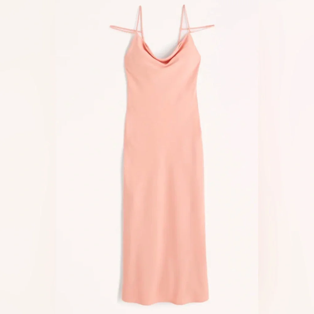 NWT Abercrombie & Fitch Cowl Neck Maxi Dress in Blooming Dahlia